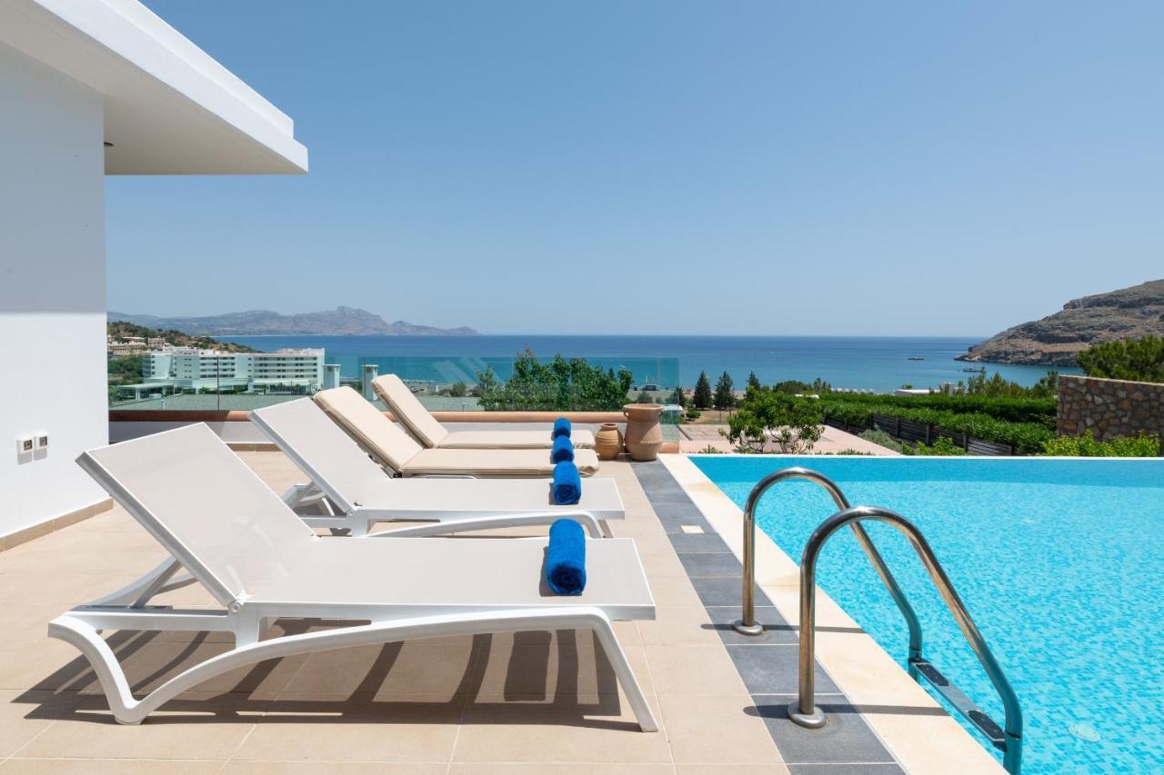 Villa Milena With Private Pool, Vlicha Beach Lindos 外观 照片
